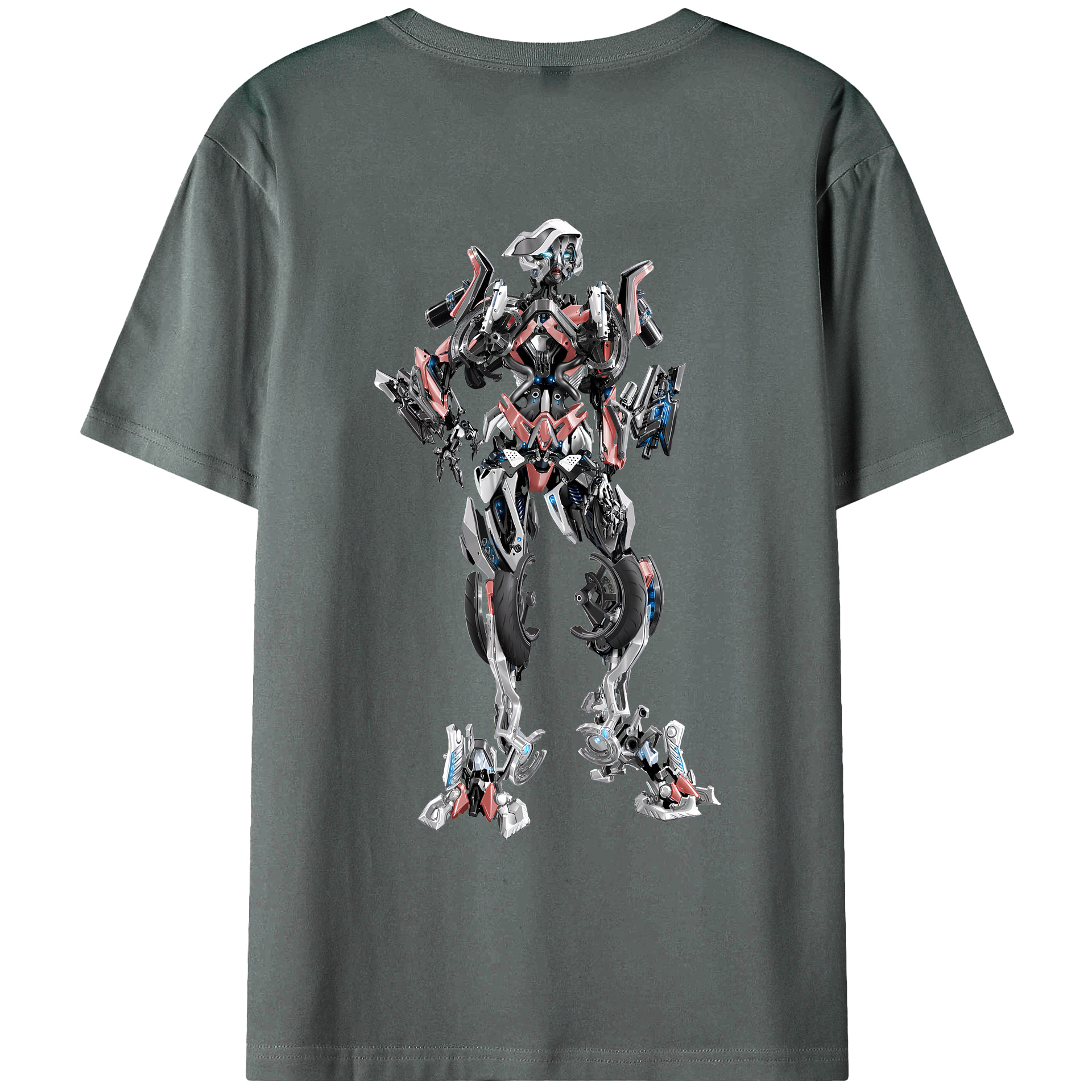 （画像用） Transformers トランスフォーマー 綿100％ メンズ半袖Tシャツ（バックプリント） 通気性